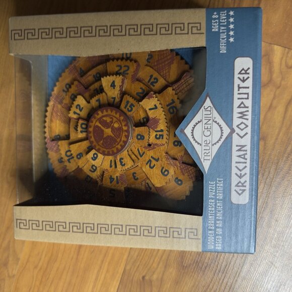 Greek Grecian Computer Brainteaser Wooden Puzzle True Genius Wood 3D Teaser Dad - Picture 5 of 10